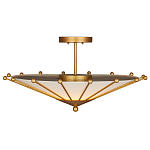 Потолочный светильник в форме конуса с каркасом золотого цвета и тканевым абажуром Inspiration in Light варинант исполнения - 3 | Loft Concept в Липецке