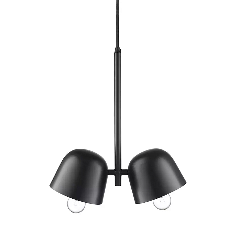Подвесной светильник черный с 2-мя плафонами Pendant lamp Black Черный Подвесной светильник черный с 2-мя плафонами Pendant lamp Black Черный в Липецке | Loft Concept