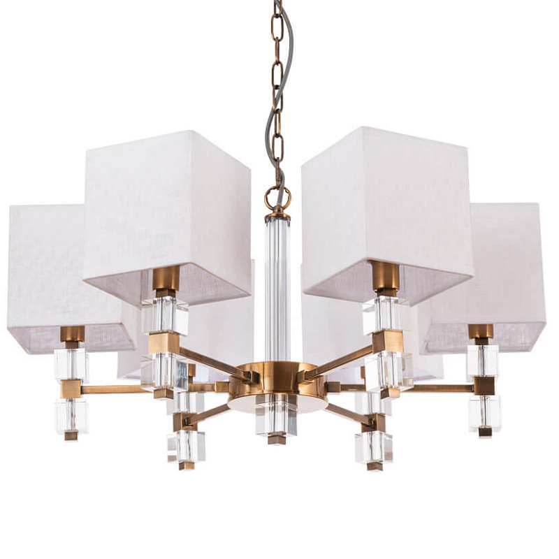 Люстра Tradonico Chandelier Brass Белый Бронза Прозрачный Люстра Tradonico Chandelier Brass Белый Бронза Прозрачный в Липецке | Loft Concept
