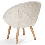 Кресло на деревянных ножках с обивкой из ткани букле Aldo Boucle Armchair варинант исполнения - 4 | Loft Concept в Липецке