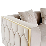 Диван двухместный  бежевый с золотым каркасом Bertrude варинант исполнения - 2 | Loft Concept в Липецке