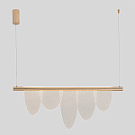 Люстра подвесная с пятью прозрачными элементами в форме лепестков и золотистым металлическим основанием DALI Tonin Casa варинант исполнения - 3 | Loft Concept в Липецке