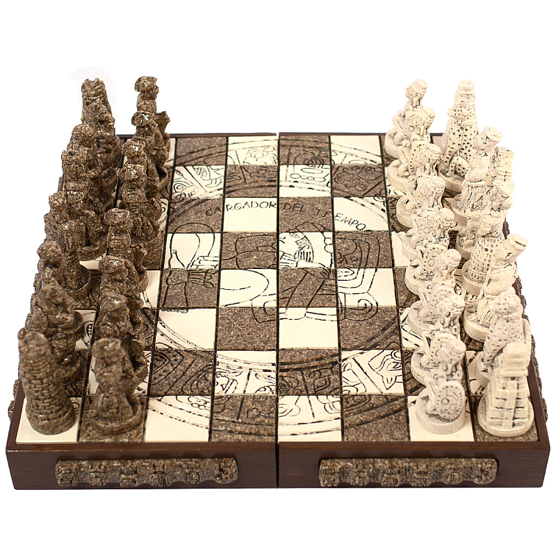 Шахматы из камня Cargador del Tiempo Chess Мексика ручная работа Коричневый Бежевый Шахматы из камня Cargador del Tiempo Chess Мексика ручная работа Коричневый Бежевый в Липецке | Loft Concept