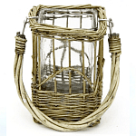 Кашпо стеклянное в плетёной корзине Argo варинант исполнения - 1 | Loft Concept в Липецке