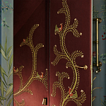 Обои с вышивкой ручной работы Fyodor Original colourway on Merlot linen варинант исполнения - 3 | Loft Concept в Липецке