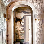 Обои ручная роспись Bamboo River Blossom Original colourway on Deep Rich Gold gilded paper with pearlescent antiquing варинант исполнения - 2 | Loft Concept в Липецке