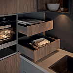 Комбинированный кухонный гарнитур сине-серого цвета с фасадом под дерево Benjamin Kitchen Set варинант исполнения - 2 | Loft Concept в Липецке