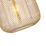 Подвесной светильник со стеклянным плафоном цилиндрической формы и металлической сеткой Metal Mesh Gold варинант исполнения - 4 | Loft Concept в Липецке