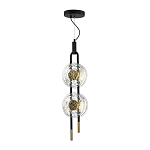 Подвесной светильник с черным основанием и золотистым декором Bruno Duo варинант исполнения - 2 | Loft Concept в Липецке