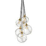 Подвесной светильник с шестью прозрачными стеклянными шарообразными плафонами Hinkley варинант исполнения - 1 | Loft Concept в Липецке