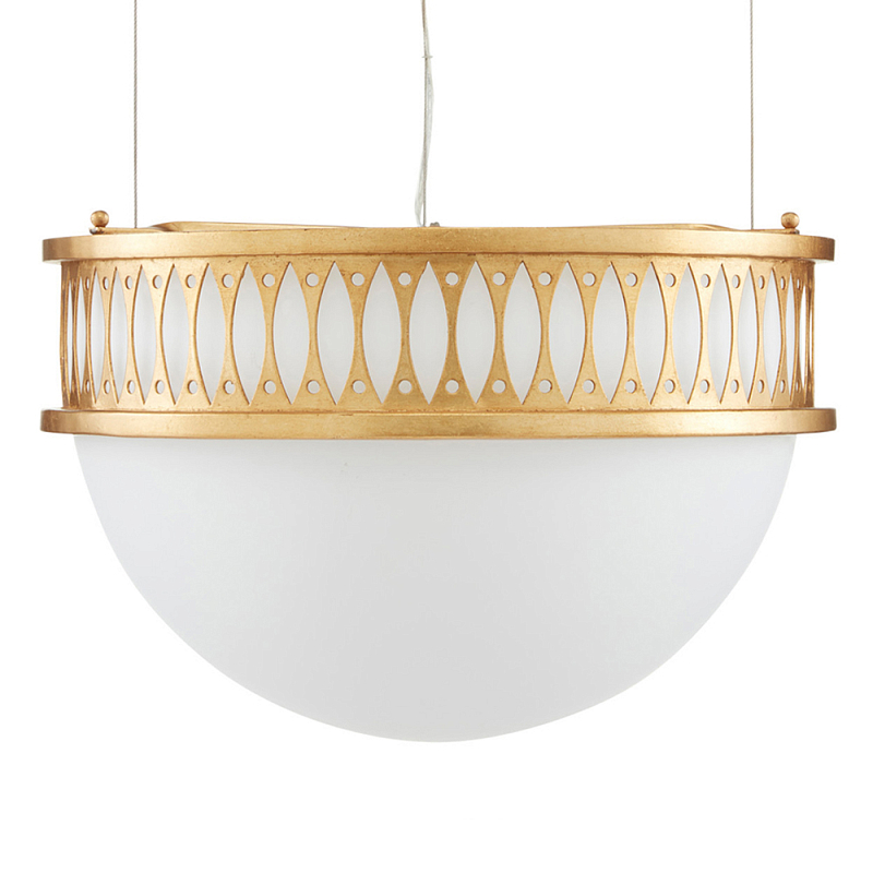 Подвесной светильник с фактурным золотым каркасом Exceptional Classic Design Золотой Молочный Подвесной светильник с фактурным золотым каркасом Exceptional Classic Design Золотой Молочный в Липецке | Loft Concept
