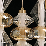 Люстра с плафонами из прозрачного и янтарного стекла в виде шаров и ромбов Gabriel Scott Luna варинант исполнения - 11 | Loft Concept в Липецке