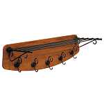 Вешалка настенная с металлической полкой и 5-ю черными крючками Noble Branches варинант исполнения - 1 | Loft Concept в Липецке