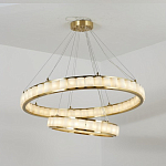 Люстра с 2-мя кольцами из натурального камня с регулируемыми плафонами Durability of Stone варинант исполнения - 3 | Loft Concept в Липецке