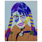 Картина с вышивкой Портрет wall panel People with the yellow ear 3 варинант исполнения - 3 | Loft Concept в Липецке