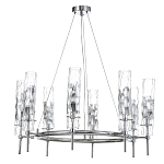 Люстра подвесная круглая с 8-ю цилиндрическими плафонами из стекла LIAISON варинант исполнения - 1 | Loft Concept в Липецке