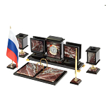 Настольный письменный набор из креноида и змеевика на бронзовых ножках Marble Accessory варинант исполнения - 2 | Loft Concept в Липецке