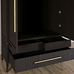 Шкаф платяной Primo с выдвижными ящиками шпон Темный орех варинант исполнения - 5 | Loft Concept в Липецке