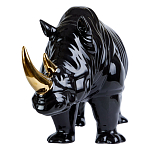 Статуэтка черный носорог с золотыми рогами Golden Horned Black Rhino варинант исполнения - 2 | Loft Concept в Липецке