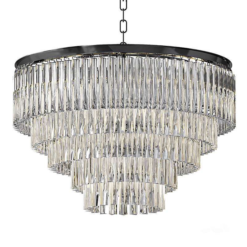Люстра Odeon Clear Glass Fringe Chandelier -60 Черный в Липецке | Loft Concept 
