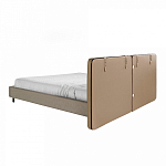 Кровать двуспальная серая с изголовьем из экокожи и ткани Modern Look варинант исполнения - 2 | Loft Concept в Липецке