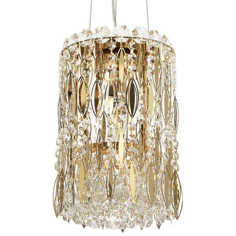 Подвесной светильник с металлическими и хрустальными подвесками Bonnay Crystal Hanging Lamp Прозрачное Стекло Золотой Подвесной светильник с металлическими и хрустальными подвесками Bonnay Crystal Hanging Lamp Прозрачное Стекло Золотой в Липецке | Loft Concept