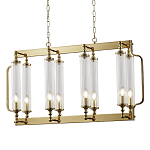 Люстра прямоугольная с 8-ю стеклянными плафонами цилиндрической формы Jeanette варинант исполнения - 1 | Loft Concept в Липецке