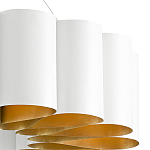 Люстра круглая фактурная в сочетании белого и золотого цвета Wide Stripes of Ribbon варинант исполнения - 1 | Loft Concept в Липецке