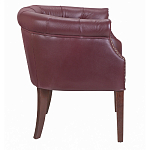 Кресло низкое из натуральной кожи на 4-х деревянных ножках из массива бука Chloe Leather Armchair vine варинант исполнения - 2 | Loft Concept в Липецке