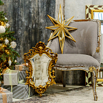 Зеркало настенное в ажурной раме золотого цвета с эффектом старины Classic Ornament Mirror варинант исполнения - 2 | Loft Concept в Липецке