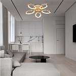 Потолочная люстра с 5-ю светодиодными лампами с золотистым каркасом Ring of Fire варинант исполнения - 1 | Loft Concept в Липецке