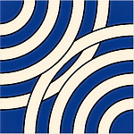 Дизайнерская плитка с узором Круги синяя варинант исполнения - 2 | Loft Concept в Липецке