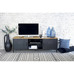 ТВ-тумба из металла и столешницей из массива дуба Metal Wood TV-Stand варинант исполнения - 5 | Loft Concept в Липецке