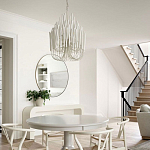 Люстра белая с несколькими ярусами деревянных палочек Bright Wooden Chandelier варинант исполнения - 6 | Loft Concept в Липецке