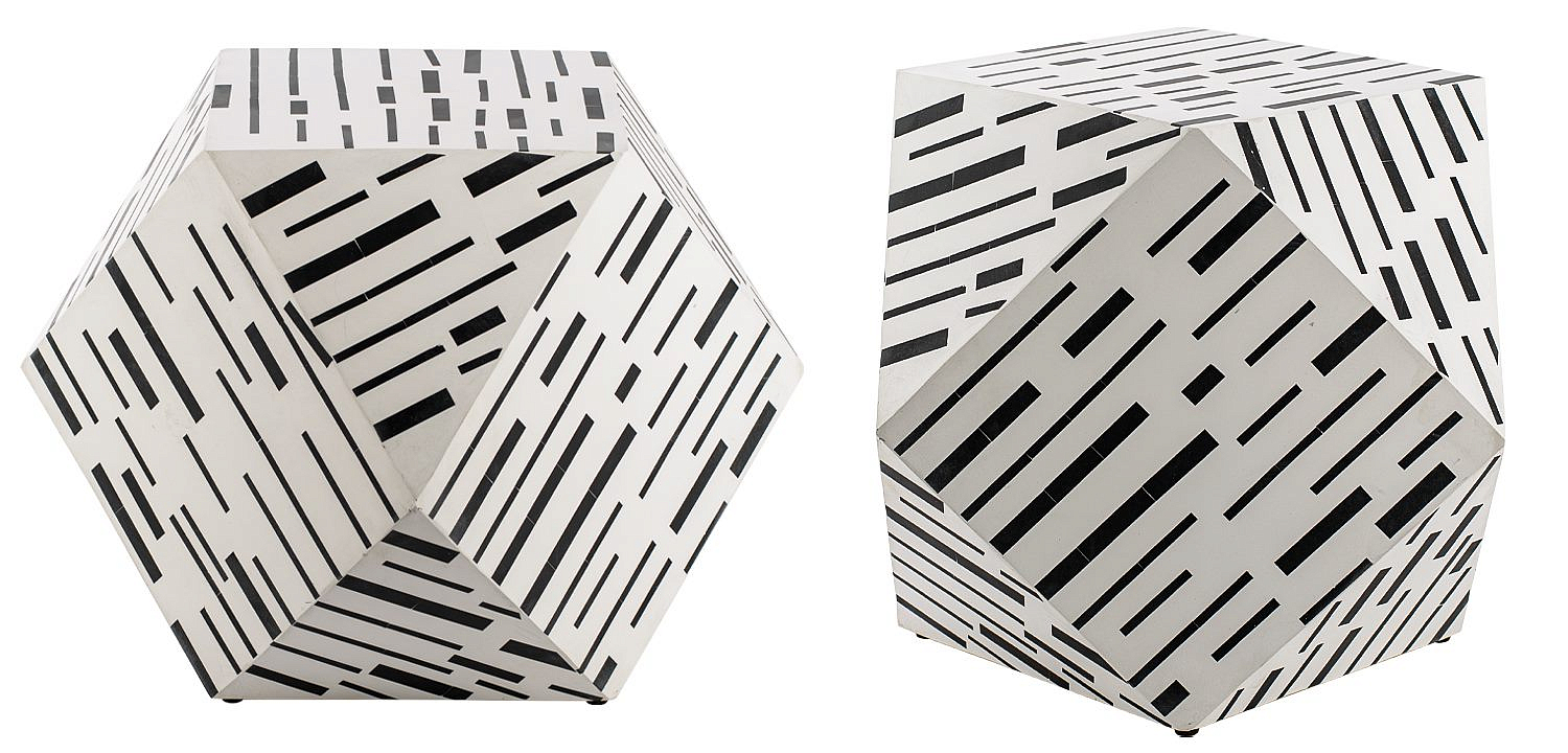 Табурет Black&white Indian Bone Inlay stool Табурет Black&white Indian Bone Inlay stool - Loft-Concept в Липецке