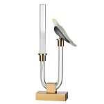 Настольная лампа с прозрачной трубкой и декоративной фигуркой птицы на бронзовой подставке Ganthea варинант исполнения - 1 | Loft Concept в Липецке