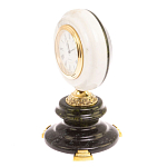 Часы настольные бронзовые из натуральных камней Мрамор и Змеевик Stone Clock варинант исполнения - 5 | Loft Concept в Липецке