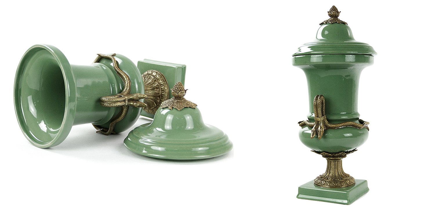 Ваза Selenia Green Vase Bronze Serpents Ваза Selenia Green Vase Bronze Serpents - Loft-Concept в Липецке