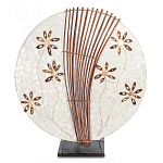 Настольная лампа из перламутра и дерева на подставке Indonesian Shell Flower варинант исполнения - 3 | Loft Concept в Липецке