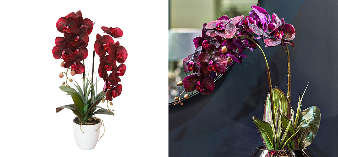 Искусственная орхидея Мультифлора burgundy Искусственная орхидея Мультифлора burgundy - Loft-Concept в Липецке