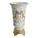 Ваза из фарфора на бронзовом основании Turquoise Blooming Garden варинант исполнения - 1 | Loft Concept в Липецке