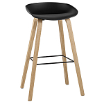 Барный стул на ножках из натурального дерева Boras Black варинант исполнения - 1 | Loft Concept в Липецке