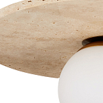 Потолочный светильник из травертина с плафоном из белого матового стекла Marble Glow варинант исполнения - 1 | Loft Concept в Липецке