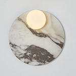 Бра круглое с каменным основанием и плафоном из стекла Shaw Marble Lighting варинант исполнения - 1 | Loft Concept в Липецке