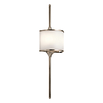 Бра вертикальное с белым полукруглым плафоном и длинным стержнем L Kichler варинант исполнения - 1 | Loft Concept в Липецке