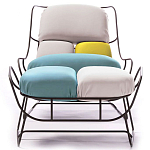 Дизайнерское разноцветное кресло на металлическом каркасе с подставкой для ног Poltronova Plasma Armchair варинант исполнения - 4 | Loft Concept в Липецке