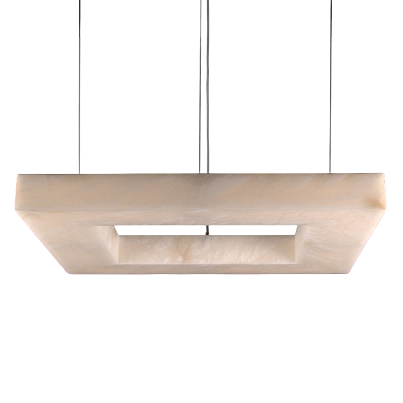 Люстра с квадратным каменным плафоном Calcite Square Light Латунь Белый Люстра с квадратным каменным плафоном Calcite Square Light Латунь Белый в Липецке | Loft Concept