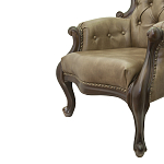 Кресло кожаное с мягкими подлокотниками на 4-х деревянных ножках Evelyn Classical Armchair варинант исполнения - 4 | Loft Concept в Липецке