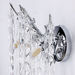 Бра цвета хром с ветвями и прозрачными стеклянными подвесками в виде вытянутых спиральных капель Droplet Chandelier варинант исполнения - 6 | Loft Concept в Липецке