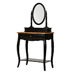 Трельяж черный из массива березы с зеркалом и ящиком Vintage варинант исполнения - 1 | Loft Concept в Липецке